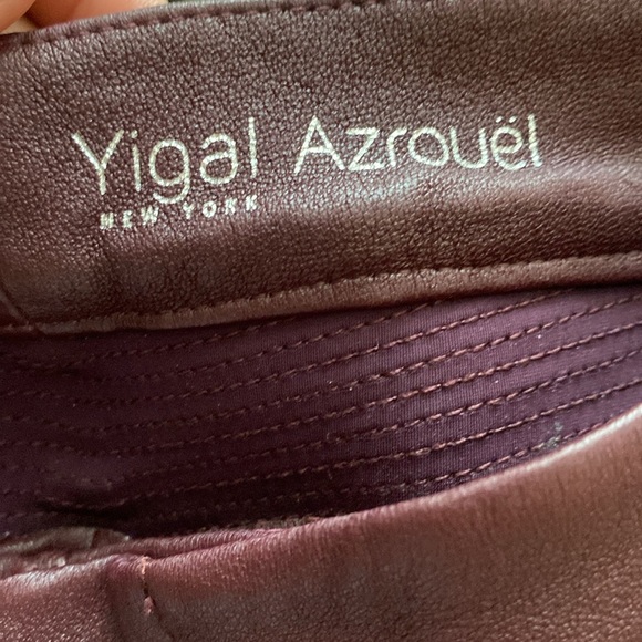 Yigal Azrouël Stretch Leather Leggings- Plum size 10 - Picture 6 of 8